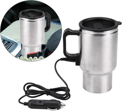 Hot Water Kettle Electric, Travel Kettle, 12V 450ml Stainless Steel Car Heating Cup, Portable
