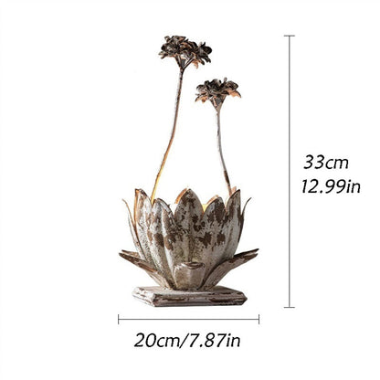 cfycfy987 Candelabra European Style Retro Flower Candlestick Iron Tabletop Decorative Ornaments Wedding Party Decoration Shooting Props Candle Sticks Holder