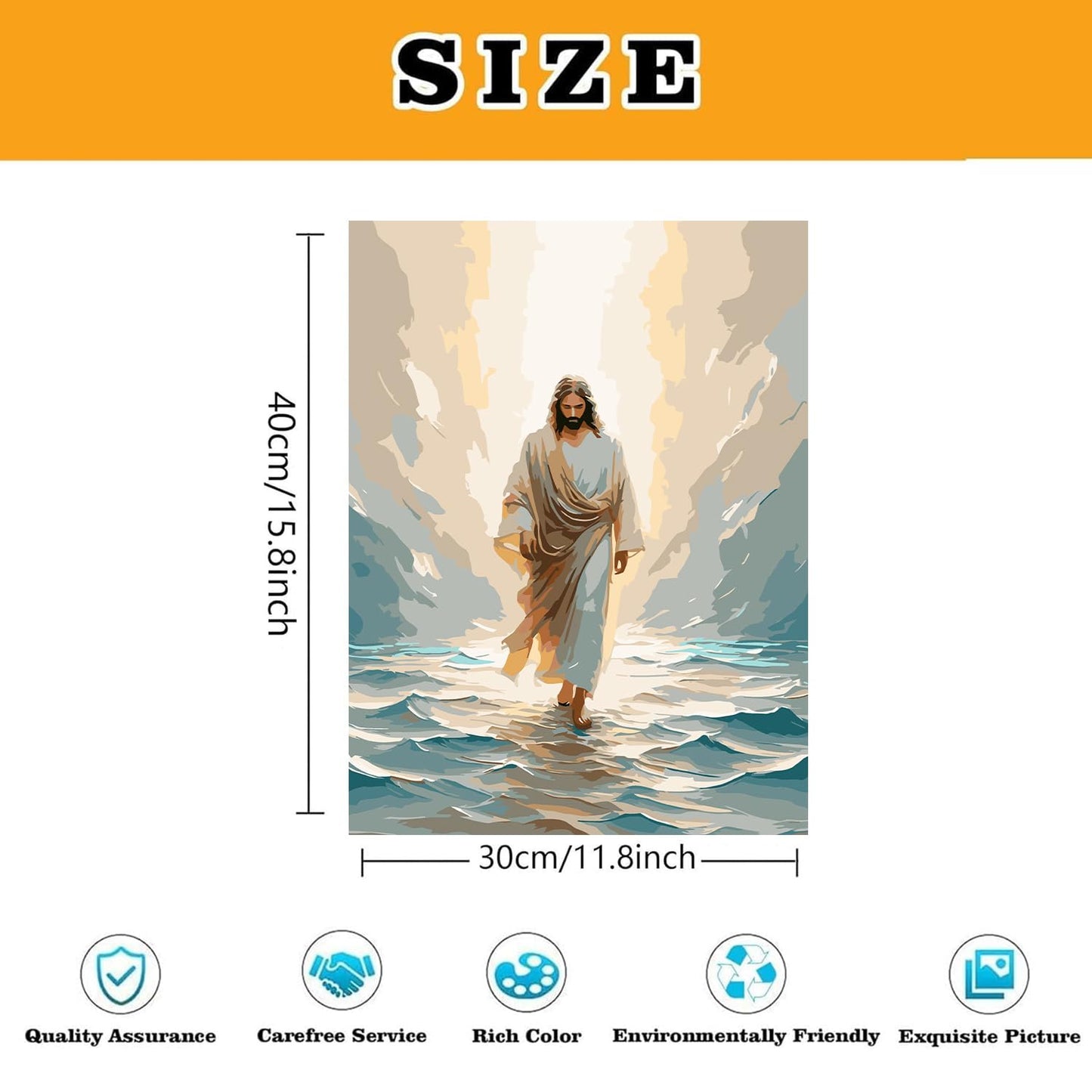 Paint by Numbers for Adults and Kids Beginner 3 Pack Christian Jesus Painting by Number Kits On Canvas Number Artist Paint by Number Kit DIY Oil Painting Acrylic Paints, Home Wall Decor(Frameworkless)