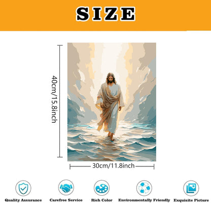Paint by Numbers for Adults and Kids Beginner 3 Pack Christian Jesus Painting by Number Kits On Canvas Number Artist Paint by Number Kit DIY Oil Painting Acrylic Paints, Home Wall Decor(Frameworkless)