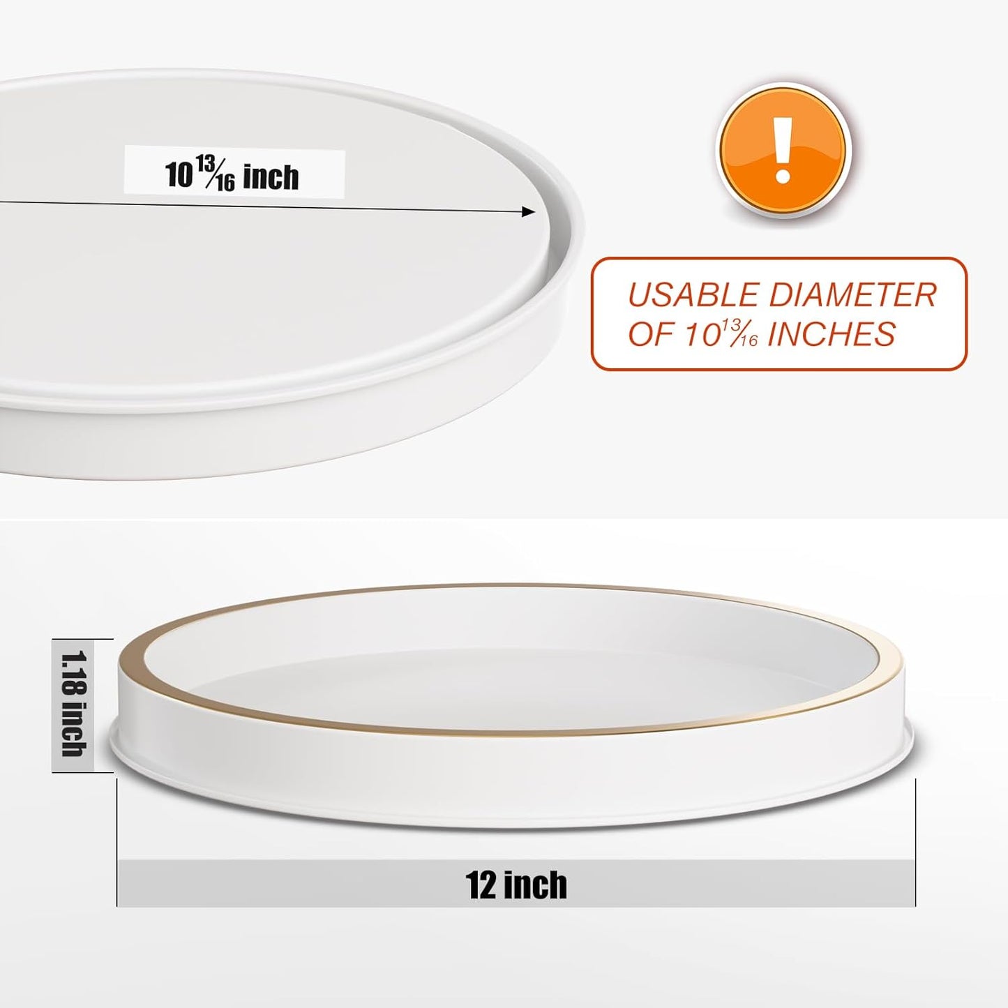 HGF Bathroom Tray for Sponge Soap, 12 Inch Metal Iron Round Decorative Tray for Kitchen Sink Centerpiece