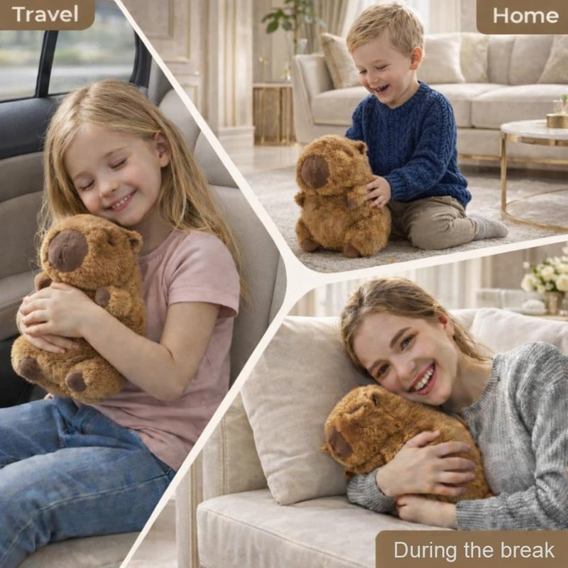hrabykt Capybara Travel Pillow for Kids & Adults Car Neck Pillow Memory Cotton U-Shaped Neck Pillow Soft Head Support Travel Accessories for Airplane Car Train Bus Airplane Pillow