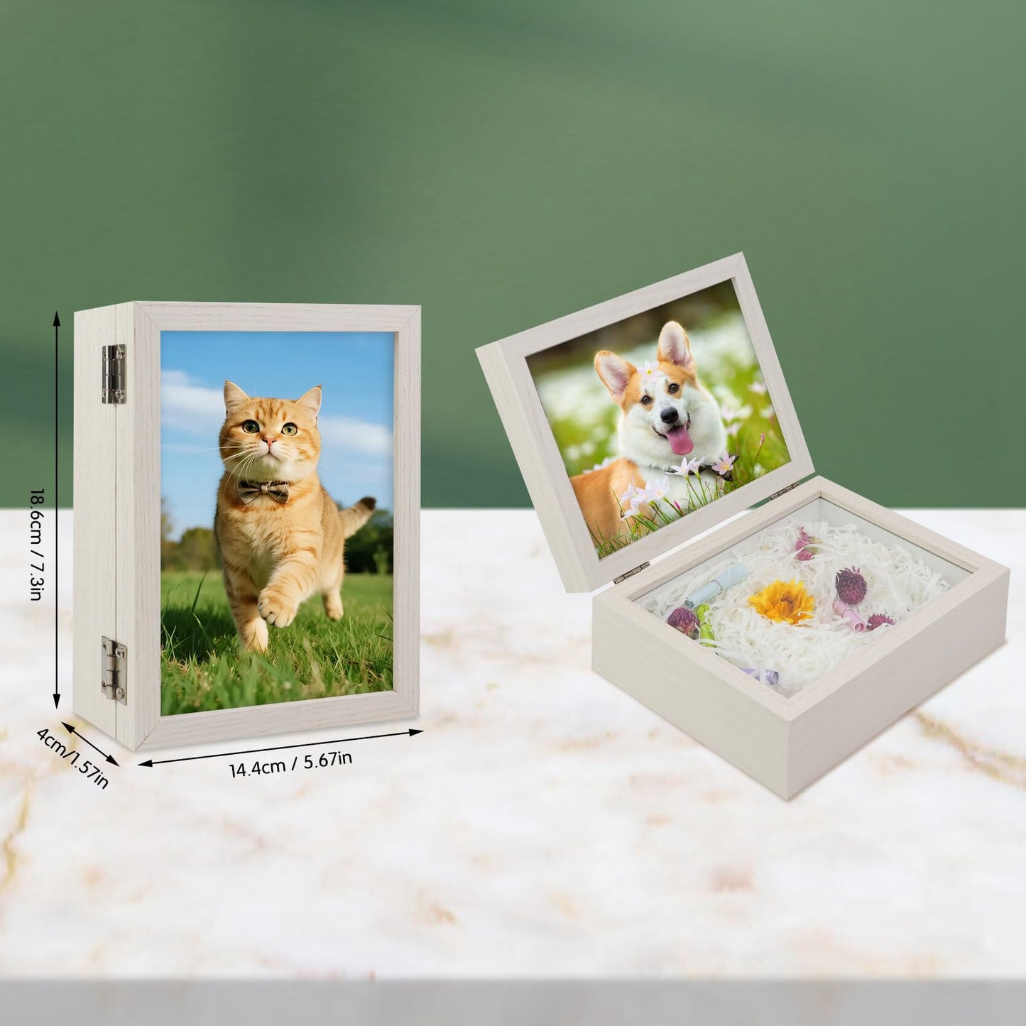 5x7 Pets Memorial Shadow Box Frame Dogs Memorial Picture Frame for Pets Paw Print Display Keepsake, Pet Memorial Keepsake Frames for Cats Dogs Pawprints, Memorial Sympathy Gifts for Loss of Dog Cat