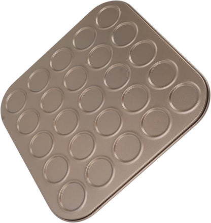 Muffin Top Pan, Non-Stick Coating Baking Tray for High Temperature Muffin Baking, 25 Hole Carbon Steel