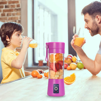 Portable Blender Cup,Electric USB Juicer Blender,Portable Juicer For Shakes and Smoothies, juice,380ml, Six Blades Great for Mixing,light purple