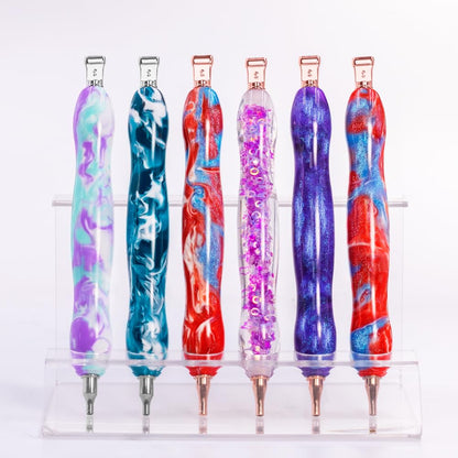 Praise V Do Diamond Painting Art Drill Pen Kit with Screw Steel Rose Metal Tip Nibs Placers Tool Accessories, Ergonomic Diamond Art Pen for 5D Diamond Paint Bead Dot RedBlue