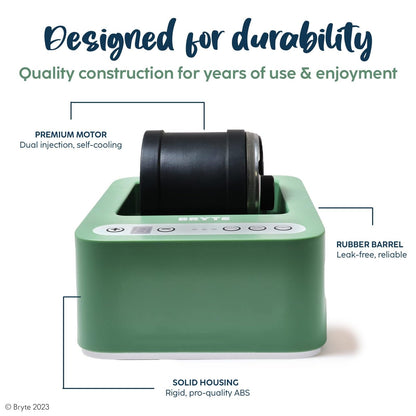BRYTE Rock Tumbler & Tumbling Machine - Medium Mint Green, 3-Speed, Ages 8+ - Direct-Drive, 9-Day Timer & Cooling Quiet Motor - Indoor Quiet Polisher & Sea Glass Kit - Rock Tumblers for Adults & Kids