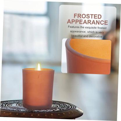 STOBAZA 3sets Nordic Style Glass Votive Candle Holder Frosted Design Heat Resistant Table Decor for Bedroom Living