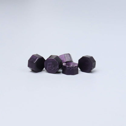 FsAlisa Wax Seal Beads 200pcs Octagon Wax Sealing Beads for Wax Stamp Sealing Perfect for Embellishment of Wedding Invitations, Christmas Cards, Envelopes, Wine Packages (Dark Purple)