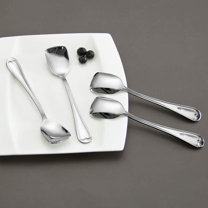 Ice Cream Spoons 18/10 Stainless Steel Dessert Spoon Set, 4 Pcs, 6.0 Inches, Dishwasher Safe