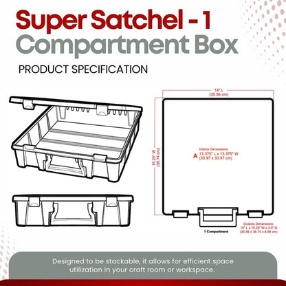 ArtBin 6955RK Super Satchel 1-Compartment Box, Art & Craft Organizer, 1-Pack, Translucent Blush