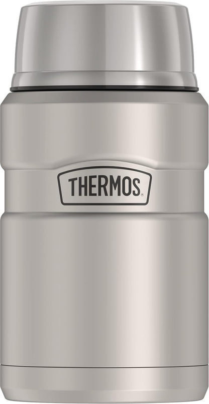 THERMOS Stainless King Vacuum-Insulated Food Jar - 24 Ounce, Durable Matte Steel Finish