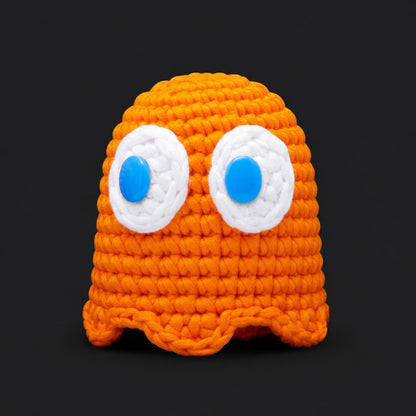 The Woobles Clyde Crochet Kit for Beginners - Officially Licensed PAC-MAN Ghost Amigurumi Kit, As Seen on Shark Tank, 4-in Plush, Ages 12+