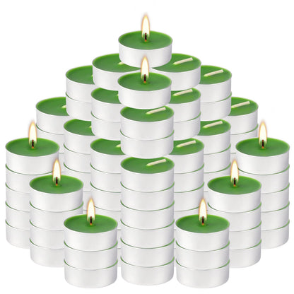 100 Pack Scented Tealight Candles 4 Hours, Spring Aromatherapy Candles for Votive Home, Wedding Holiday and Emergency (Dark Green)