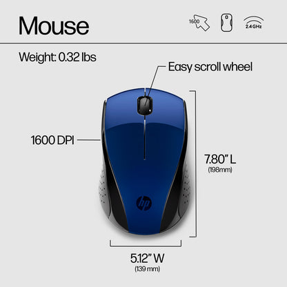 HP X3000 G3 Wireless Mouse - Black, 15-Month Battery, Side Grips for Control, Travel-Friendly, Blue LED, Powerful 1600 DPI Optical Sensor, Compatible with Wins PC/Laptop, Mac, Chromebook (683N7AA)