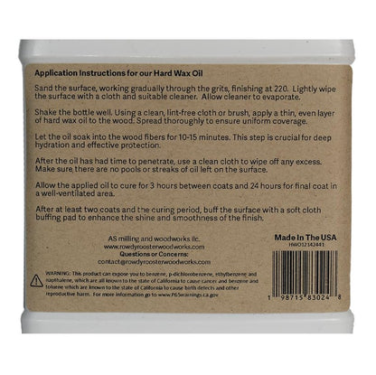 Traditional Hard Wax Oil - Durable Satin Finish with Mineral Oil, Hard Wax, and Linseed Oil for a Beautiful protective Wood Finish. Ideal for bare wood, furniture and more.-USA Made (16 fl.oz)