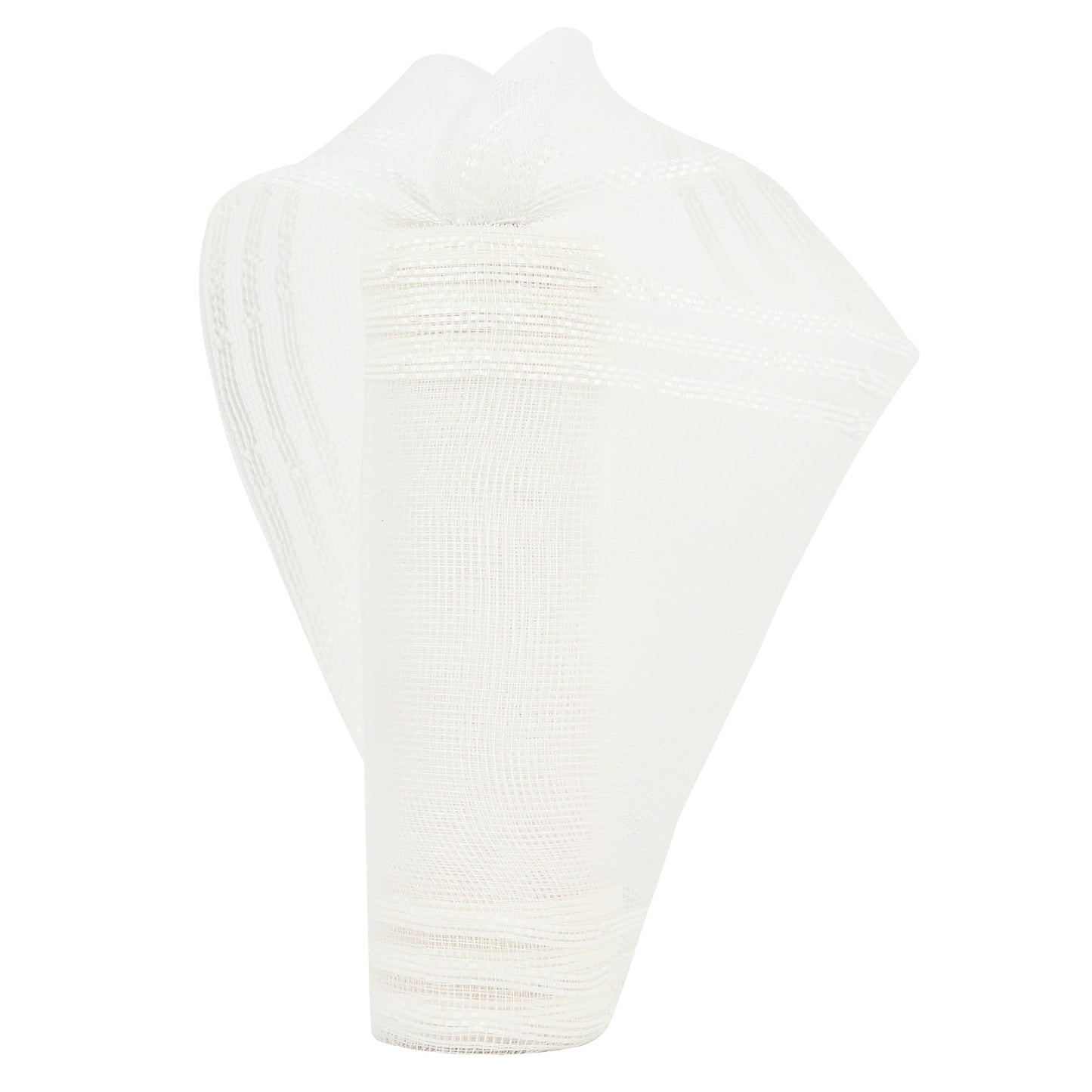 MEEDEE White Deco Mesh 10 Inch Roll Christmas Mesh Ribbon Basic Mesh with White Stripes 10 Yards Mesh Ribbon for Christmas Tree, Wreath Supplies, Garland, Bow Making