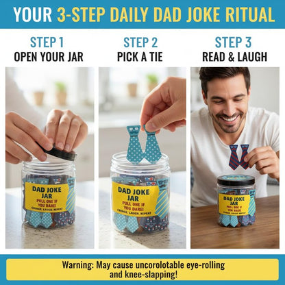 DEARMINE 60 Dad Jokes Cards Jar, Funny Birthday Gift for Dads from Daughter, Stocking Stuffers, Christmas White Elephant Gifts for Adults, Men Granpa Gift, Funny Gag Gifts for Men