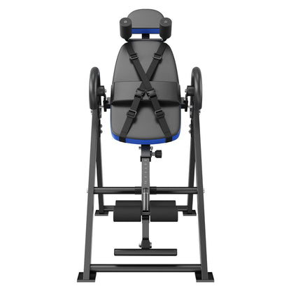 Happybuy Inversion Table, 300 lbs Capacity Heavy Duty Decompression Back Stretcher, Strength Training Equipment with Headrest, Ankle Lock & Adjustable Protective Belt, Blue/Black