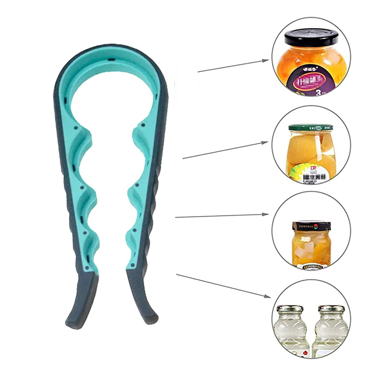 Jar Opener for Seniors with Arthritis,Jar Opener for Weak Hands,5-in-1 Bottle Opener,4-in-1 Can Opener… (Blue)