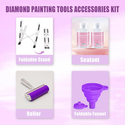 Qlonry 185 Pcs All Inclusive Diamond Painting Tool Kit Diamond Art Accessories Kit Including A4 LED Light Pad Kit,Bracket,Convex Point Design Storage Box,Painting Pen for DIY Craft