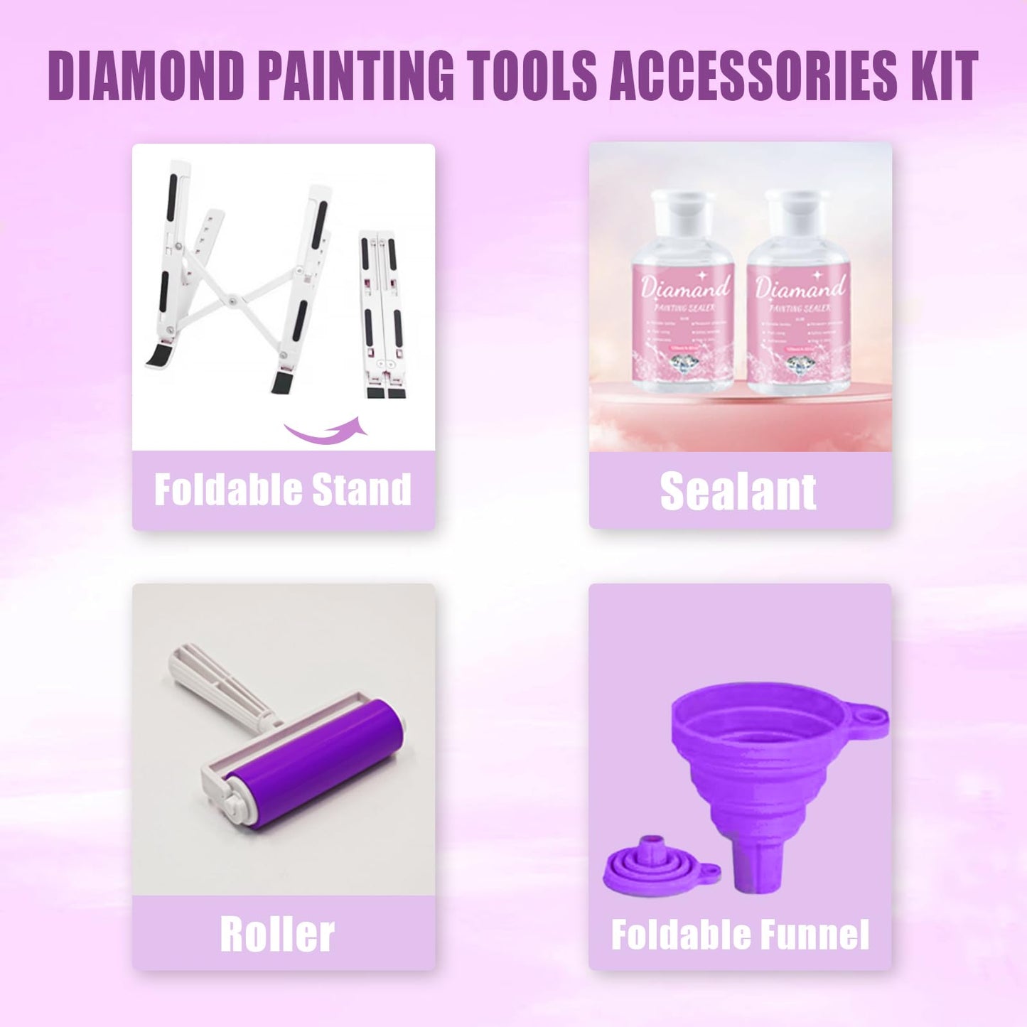 Qlonry 150 Pcs All Inclusive Diamond Painting Tool Kit Diamond Art Accessories Kit Including A4 LED Light Pad Kit,Bracket,Convex Point Design Storage Box,Painting Pen for DIY Craft