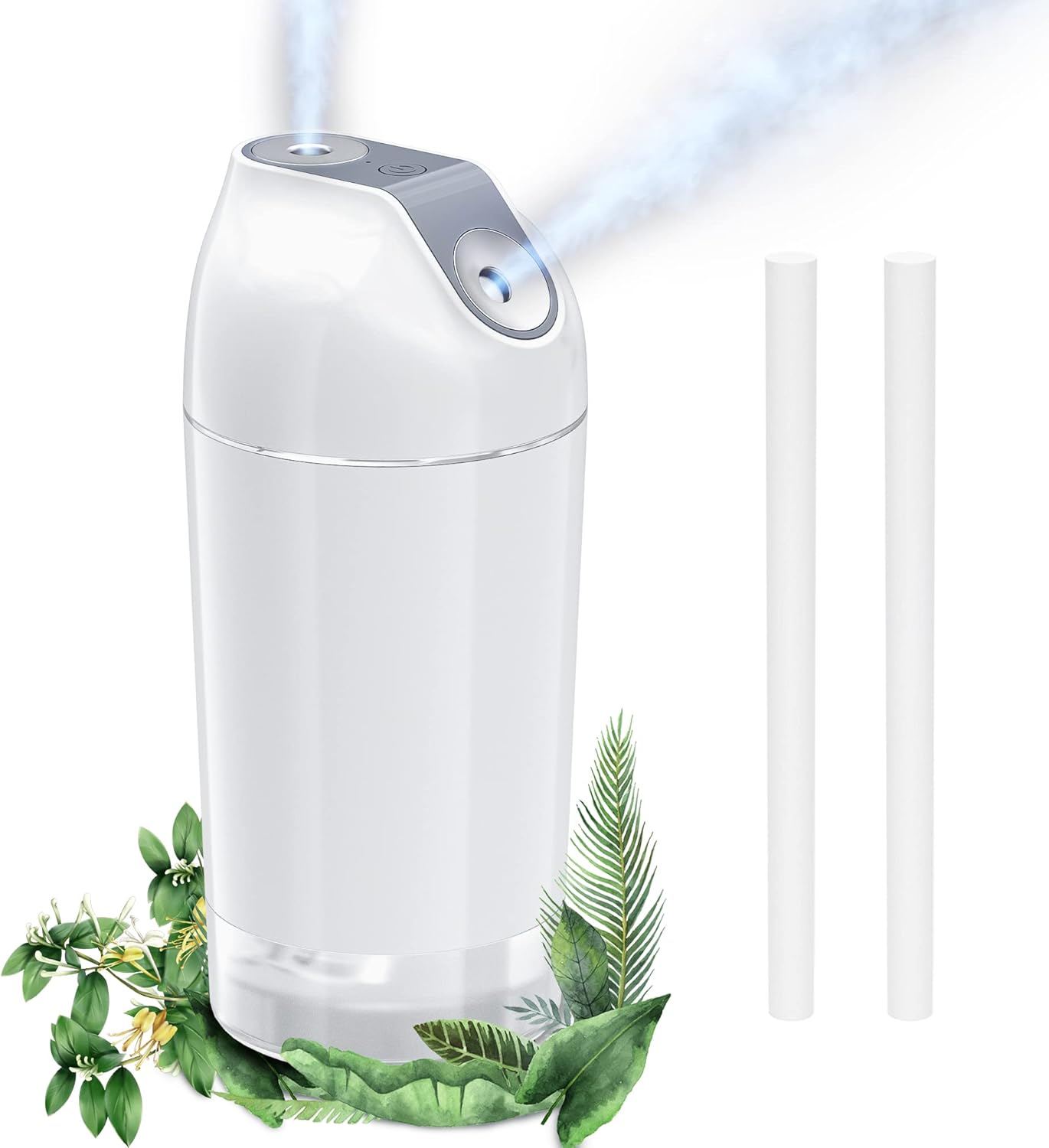 480ml 4 2600mAh) Mini Humidifier-Battery Operated Cordless Portable Small Humidifier USB Rechargeable Personal Desktop