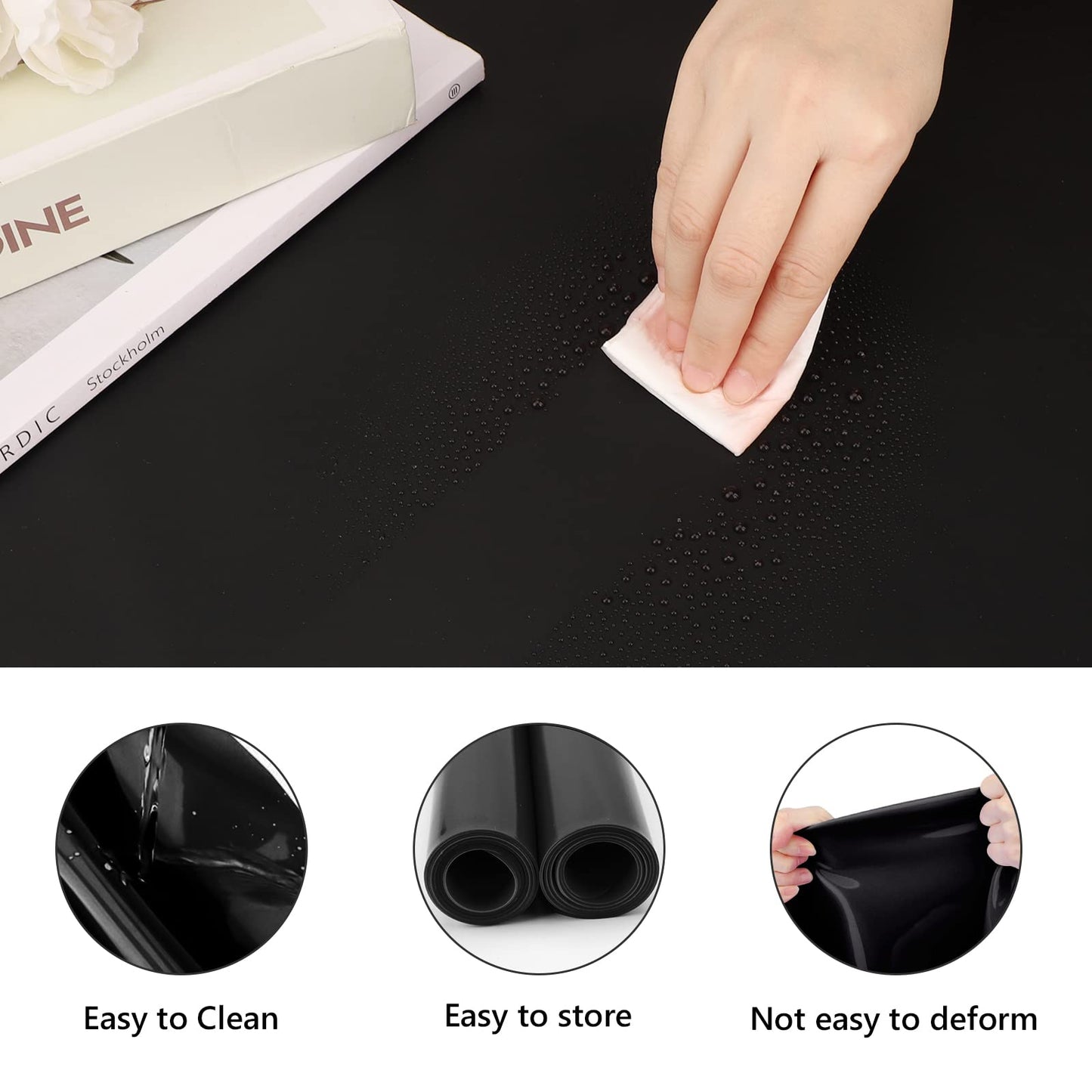 Gartful Oversize Silicone Mat for Crafts, 31.5 x 23.6 inches 1.2mm Thick Silicone Craft Pad for Jewelry Casting Resin Molds, Countertop Protector, Nonstick Placemat, Counter Table Mat, Black
