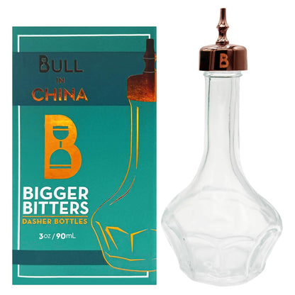 Bull in China Bitters Bottle 90ml Glass Dash Bottle With Dasher Top - Professional Bar Tool For Bartenders & Home Bars (Copper)