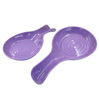 PHITUODA 2 Pack Purple Spoon Rest Plastic Cooking Spoon Holder Kitchen Utensil Holder for Kitchen Counter, Dishwasher Safe
