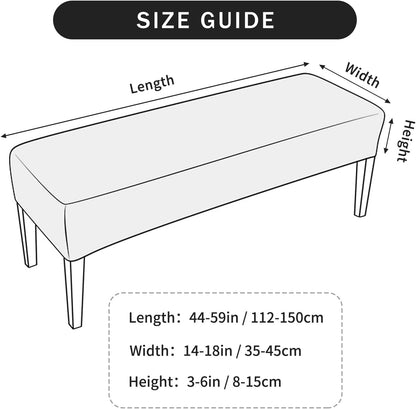FORCHEER Dining Bench Cover Velvet Slipcover for Living Room Washable Ottoman Cover Seat Protector for Bedroom, Kitchen