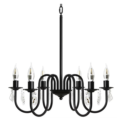 Ceiling Chandelier Iron Crystal LED Hanging Light Candle Pendant Lamp E14 Lustre Home Kitchen Living Dining Room Hotel ﻿,Comfortable Lighting