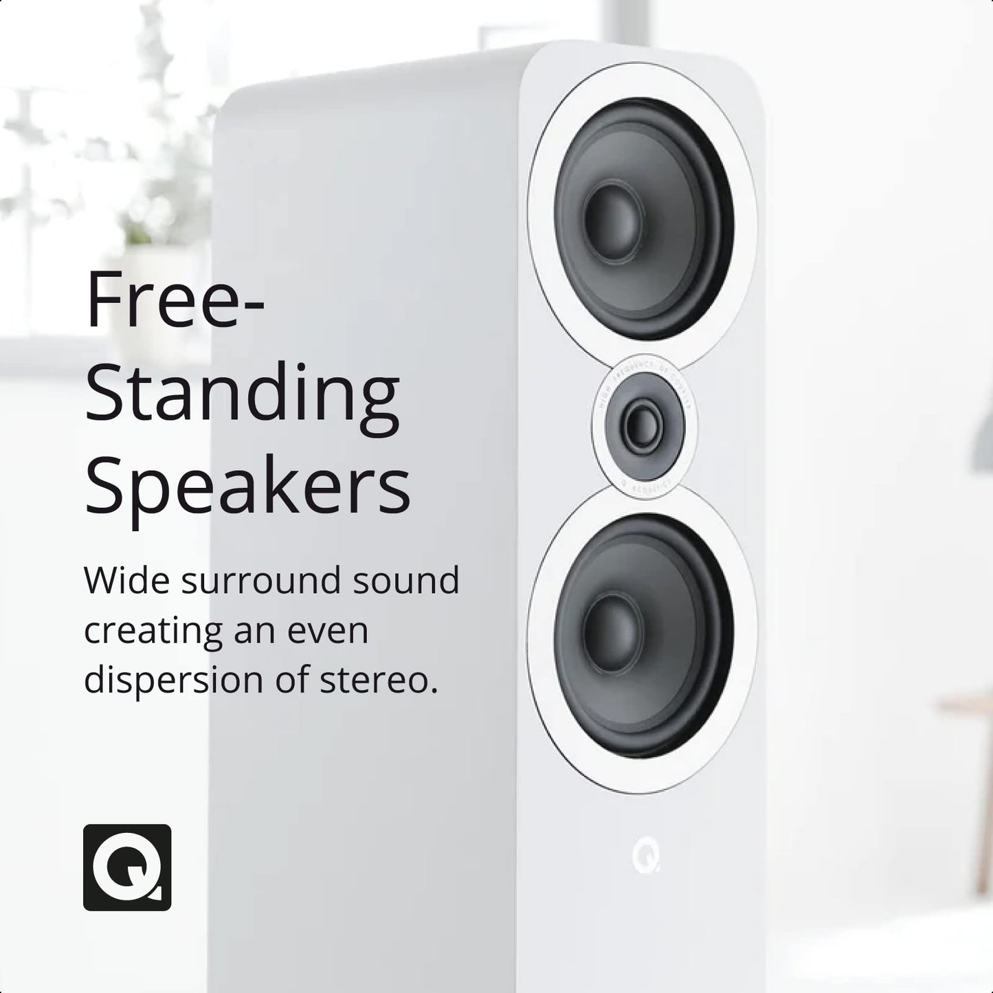 Q Acoustics 3020i Bookshelf Speakers Carbon Black (Pair) – HiFi Stereo Speakers, 25% Larger Cabinet for Deeper Bass, 22mm Tweeter, P2P Bracing, Magnetic Grilles, Chrome Bezel, Banana Plug Compatible
