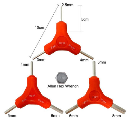 3-Way Bike Hex Wrench Set, Y Allen Wrench All-In-One Multifunctional Biking Maintenance Tool Cycling Torque Spanner Internal Hex Key Repair Tool for Mountain Bicycle, 3Pcs(2.5, 3, 4, 5, 6, 8mm)