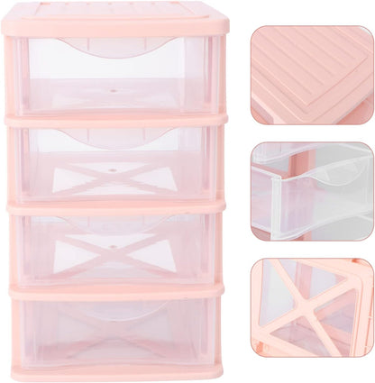 STOBOK 4 Layers Plastic Storage Drawer, Multifunctional Desktop Organizer for Home and Office