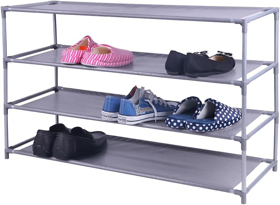 20 (4-Tier Home Basics Pair Non-Woven Shoe Rack Wide)