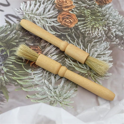 Coffee Grinder Cleaning Brush 2Pcs, Wood Handle & Natural Bristles, Espresso Brush Accessories for Home Kitchen