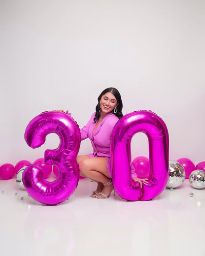 Number 3 Balloon - 40 Inch Rosy Purple Birthday Decoration for Kids & Women’s Parties
