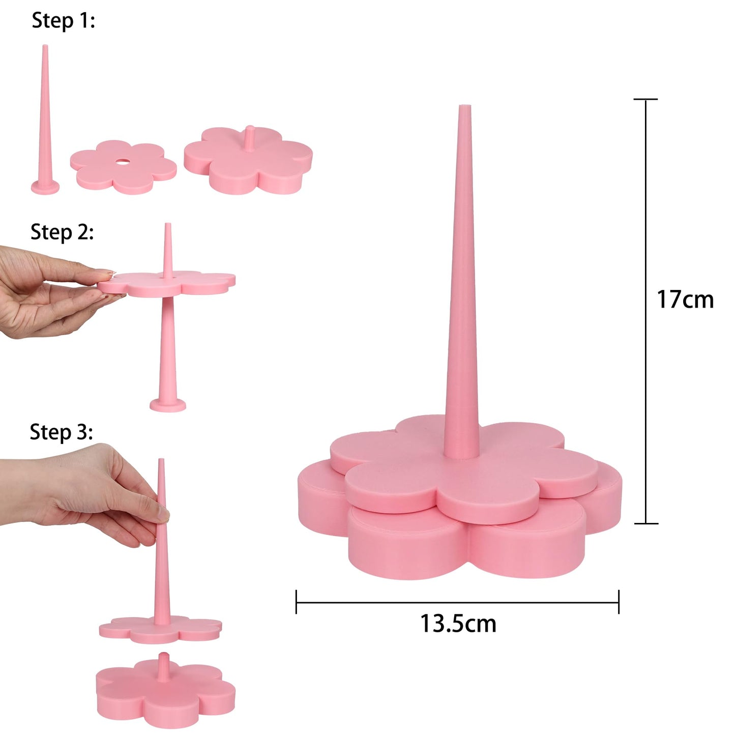 3D Printed Flower Yarn Holder for Crocheting & Knitting | Pink Yarn Spinner with Smooth Bearing | Tangle-Free Yarn Ball Dispenser Stand | Handmade Craft Gift for Women, Yarn Lovers