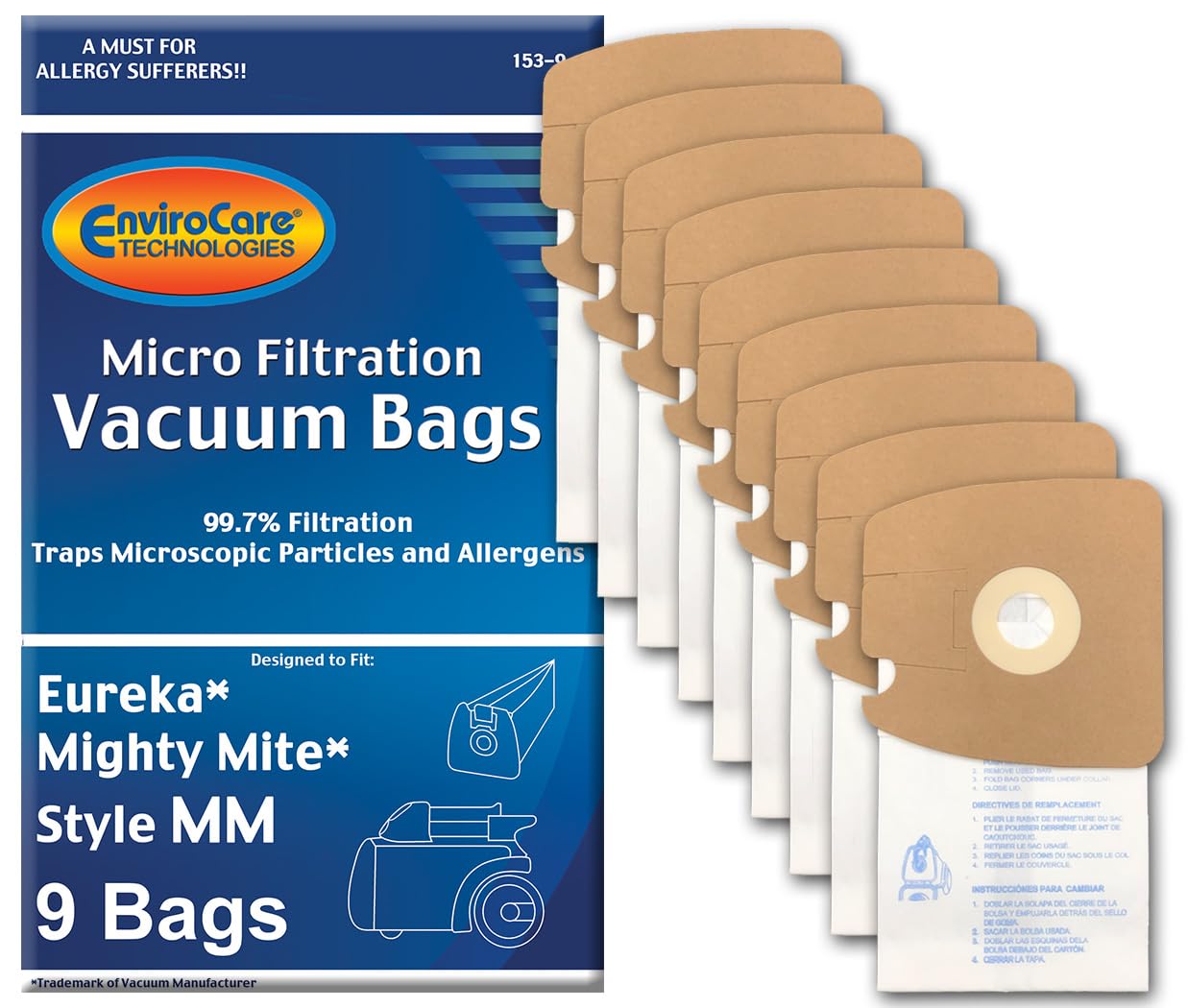 Eureka Style MM Envirocare Micro-Filtration Vacuum Bags - 9 Pack
