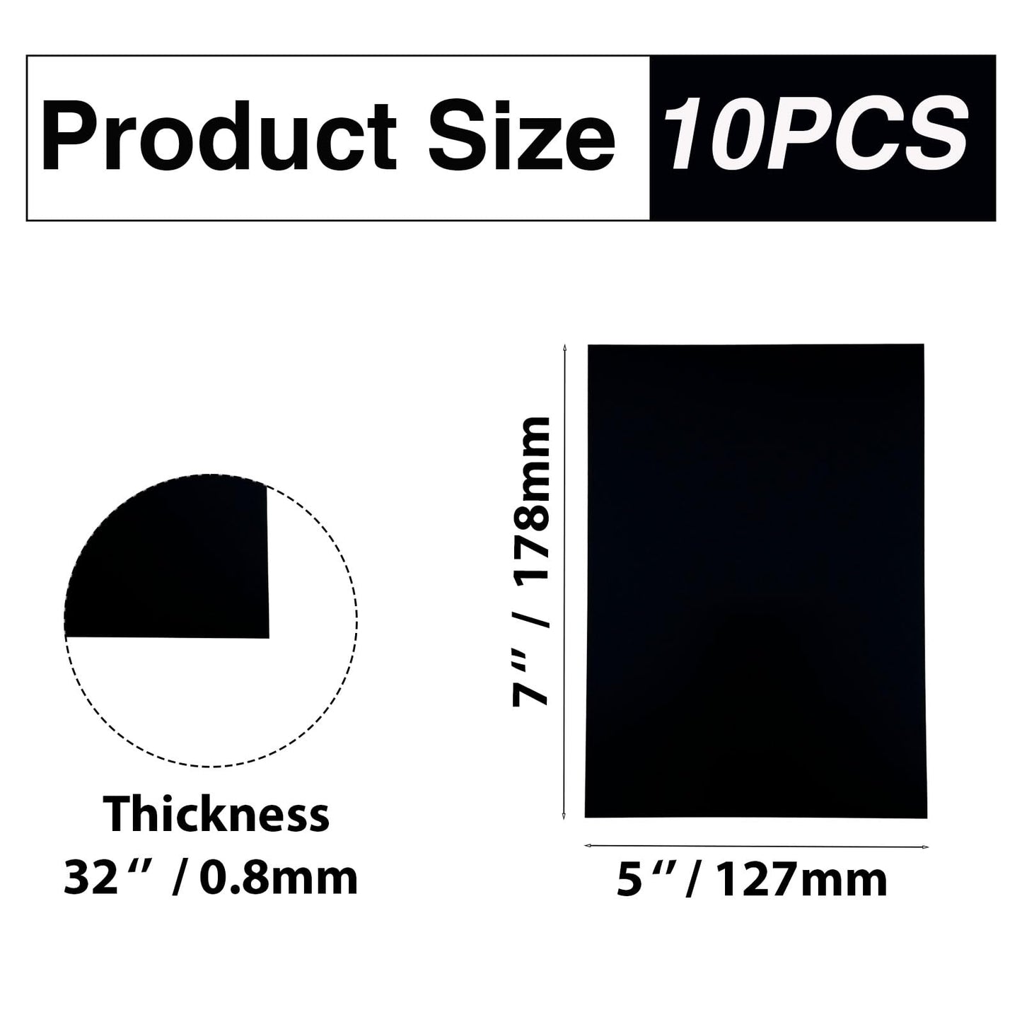 HXymxkeqi 10PCS 5052 Black Anodized Aluminum Sheet 5x7 Inch 0.8mm CNC Machining Grade Metal Stock for Enclosures Robotics Prototyping