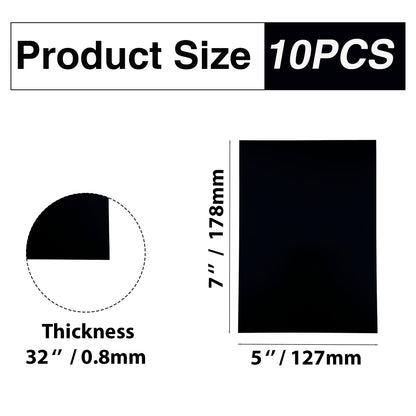 HXymxkeqi 10PCS 5052 Black Anodized Aluminum Sheet 5x7 Inch 0.8mm CNC Machining Grade Metal Stock for Enclosures Robotics Prototyping
