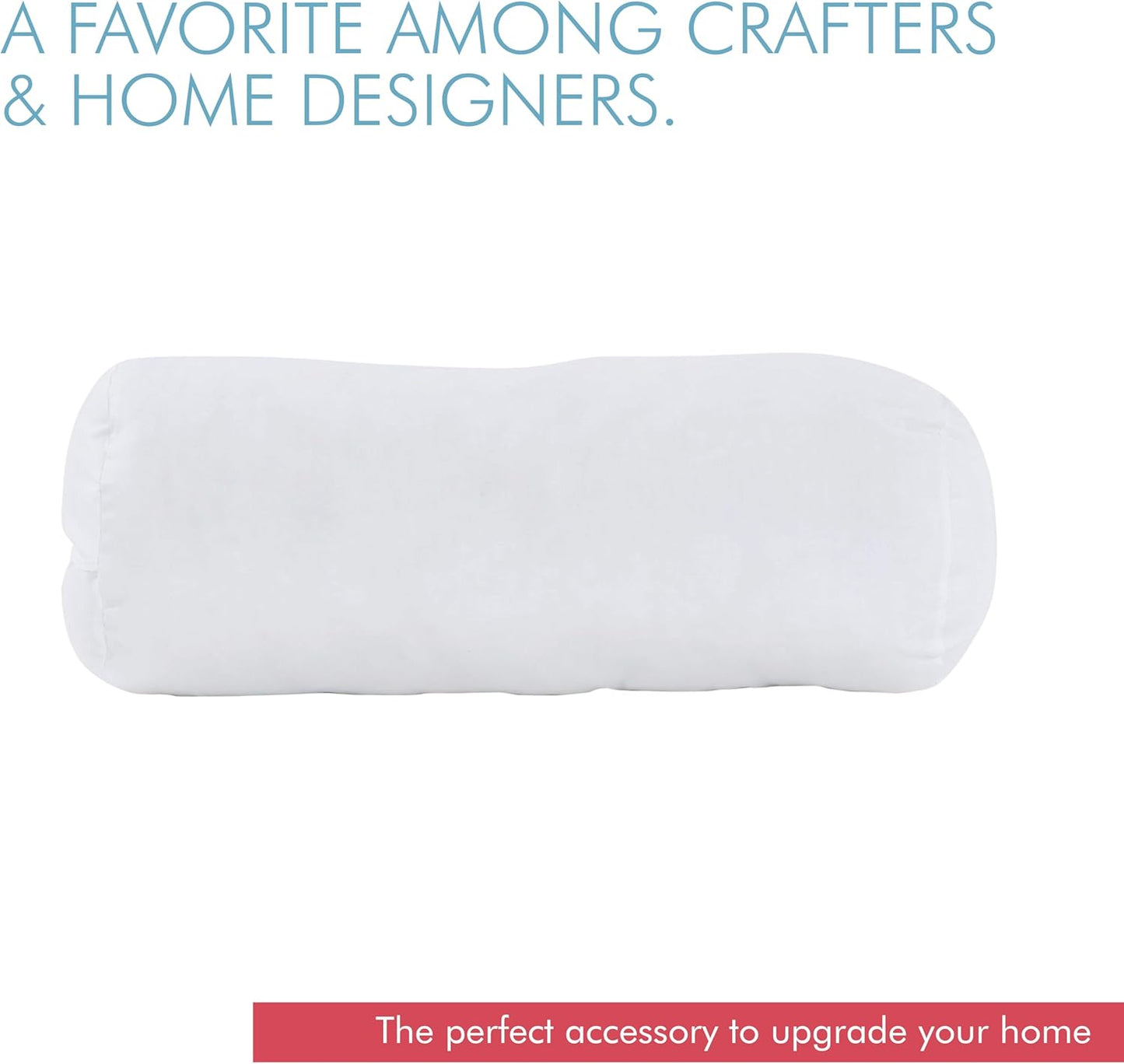 Fairfield Poly-Fil Premier Neckroll Ultra Plush Pillow Insert, 14 x 5-Inch, White