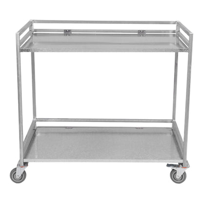 Generic 2 Shelf Rolling Cart Utility Commercial Cart with Wheels 660lbs Capacity with Handle for Warehouse/Garage/Cleaning/Manufacturing