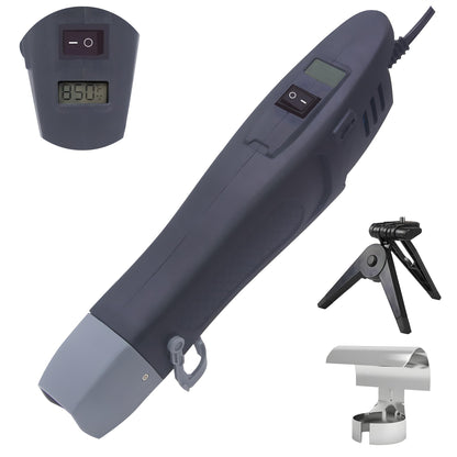 mofa Mini Variable Temp Heat Gun 350W 250℉~850℉(150℃- 450℃) Fast Heating,LCD Digital Display Hot Air Gun Tools with Reflector Nozzle&Tripod Overload Protection for Crafting,Embossing,Drying (Black)