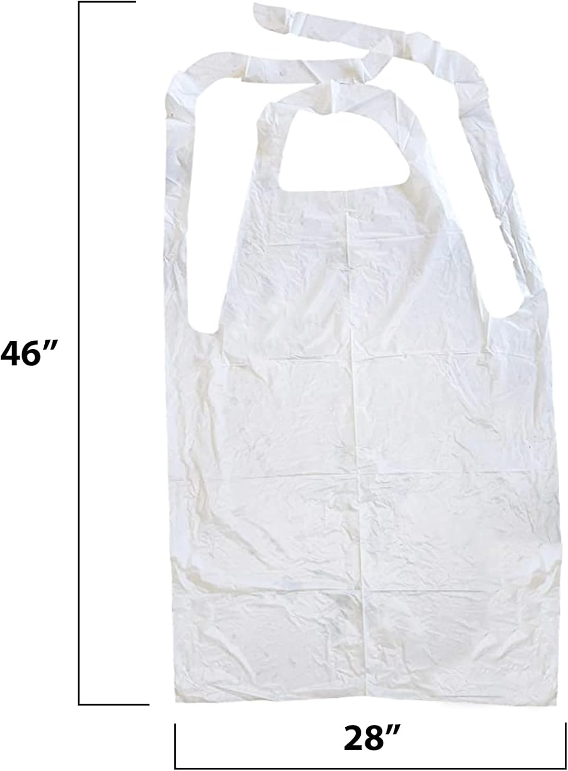 2 46"x28" MT Products Mil White Disposable Poly Aprons - Waterproof Plastic Bibs for Cooking, Dishwashing & Art (Bulk)