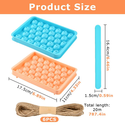 Grape Soap Molds Kit - 2Pcs DIY Handmade Soap Making Kit with Stirring Stick, Jute Rope, Reusable Soaps Molds for Homemade Soap, Candle, Resin Crafts (Without Soaps)