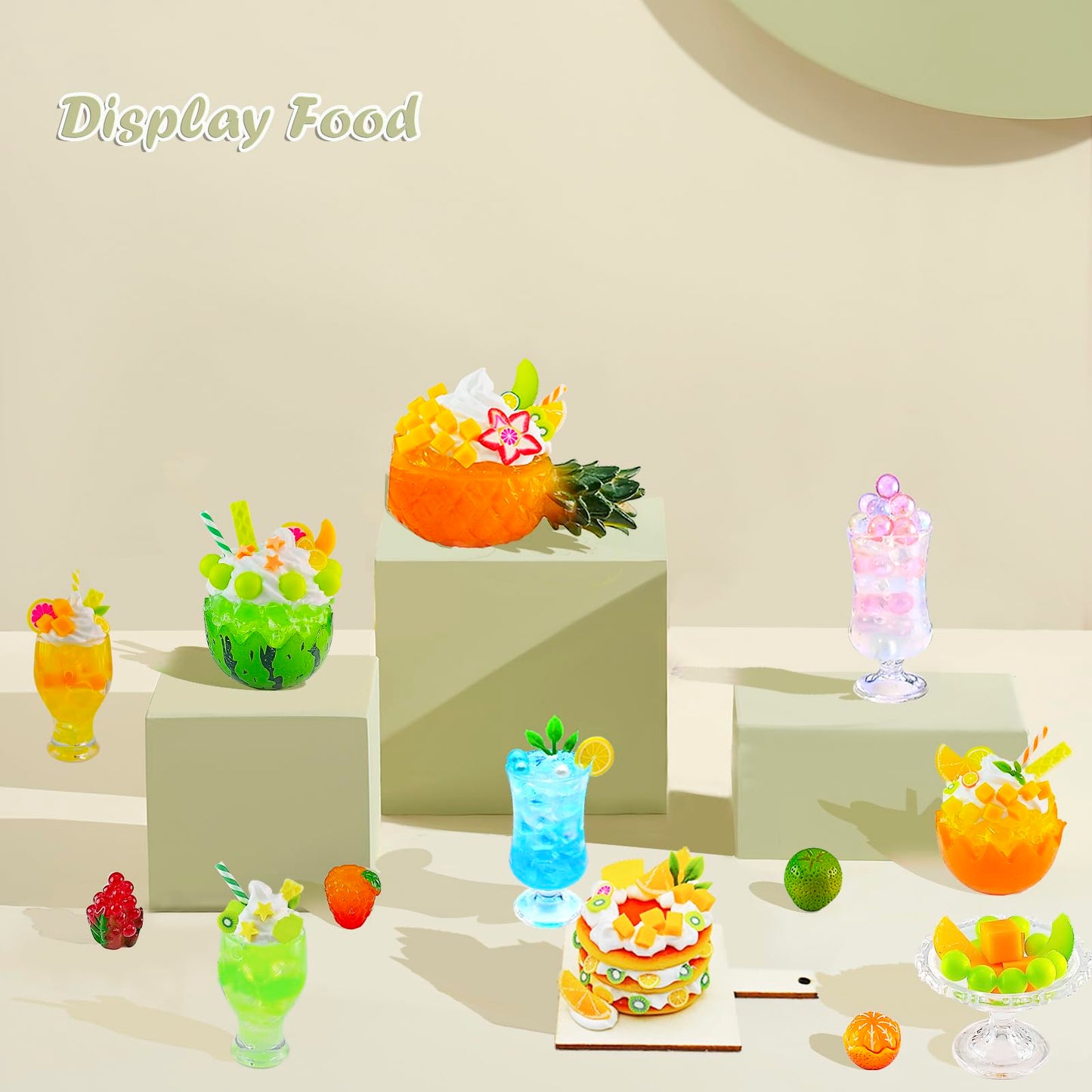Make Mini Dessert Craft Kit for Kids,DIY Mini Food Toys with Imitation Cream,Create & Display Cream Creations, Art Activities, Great Gifts for Girls,Ages 8+
