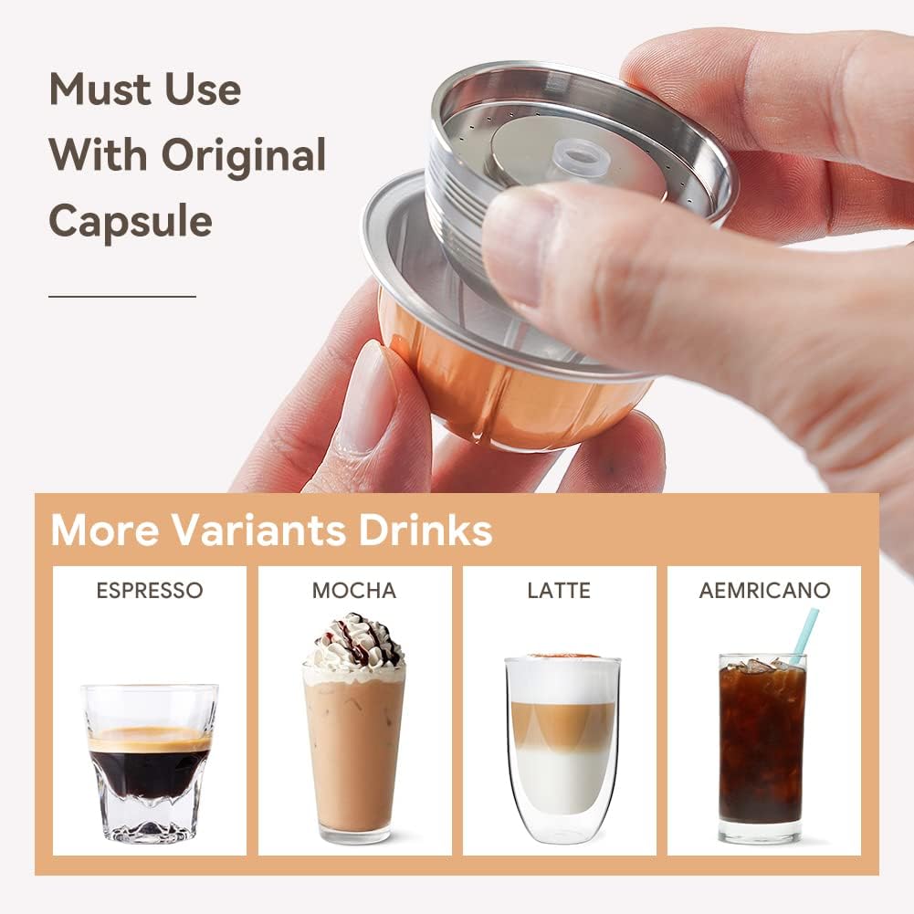 Nes presso Vertuo Pods Upgrade Version for Vertuo Next Coffee Brewer, 230 ML Crema Coffee, 2 Capsules, 1 Tamper