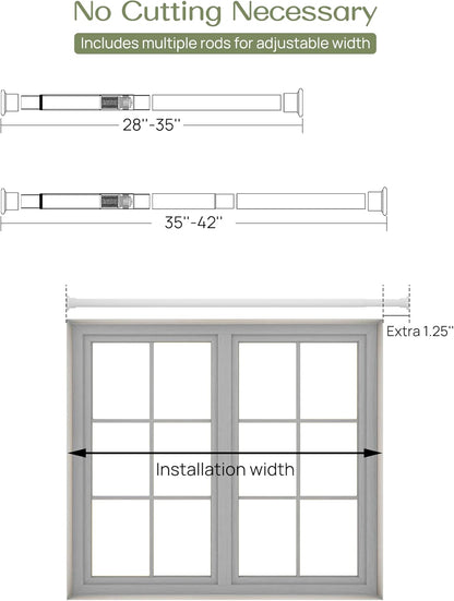 ALLZONE Heavy Duty Tension Shower Curtain Rod, 28-42 Inches, Adjustable Non-Slip for Bathroom and Closet
